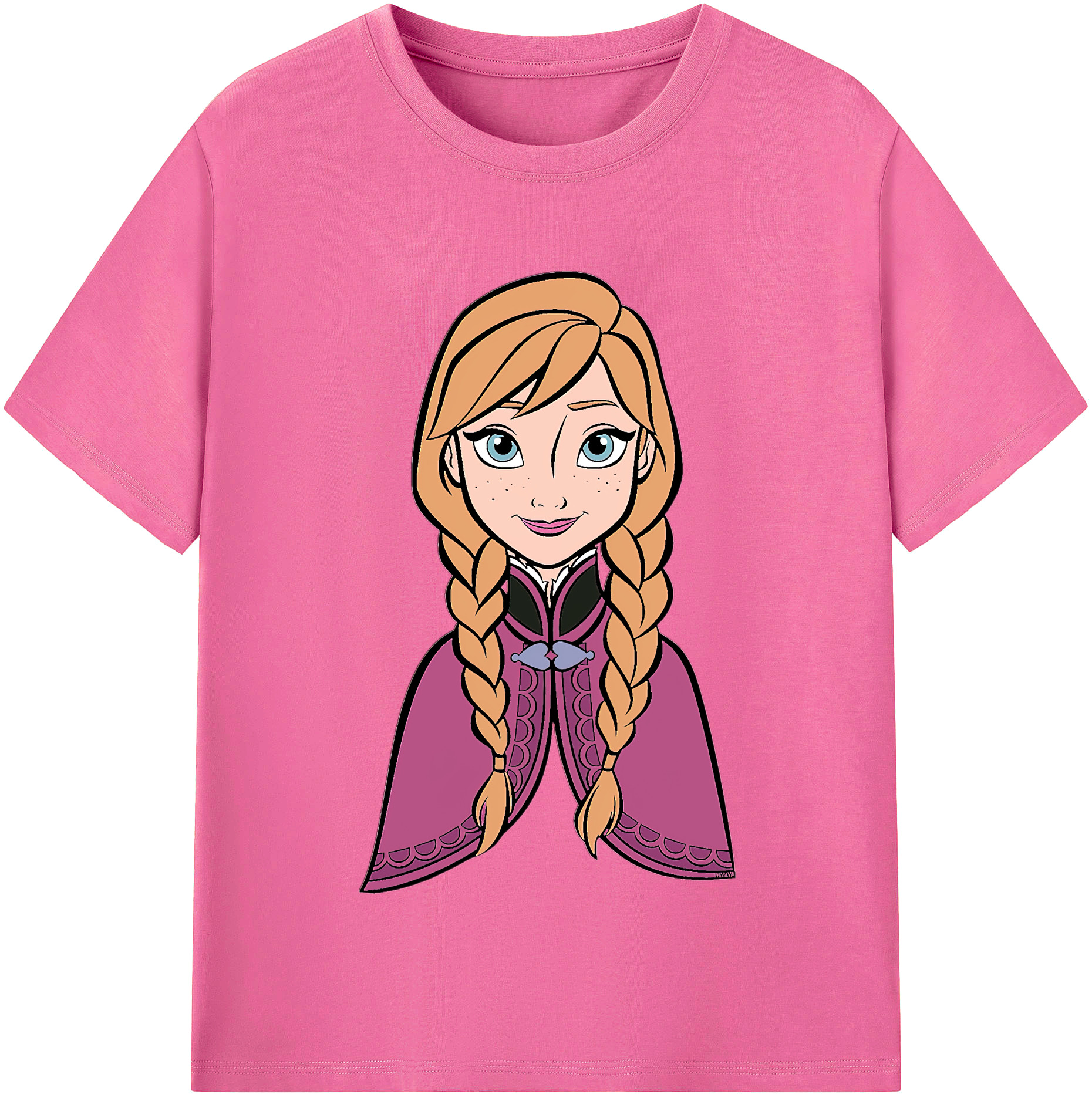 （画像用） アナと雪の女王 アンナ エルサ Frozen Anna Elsa レディースカジュアルプリントTシャツ（綿100％）